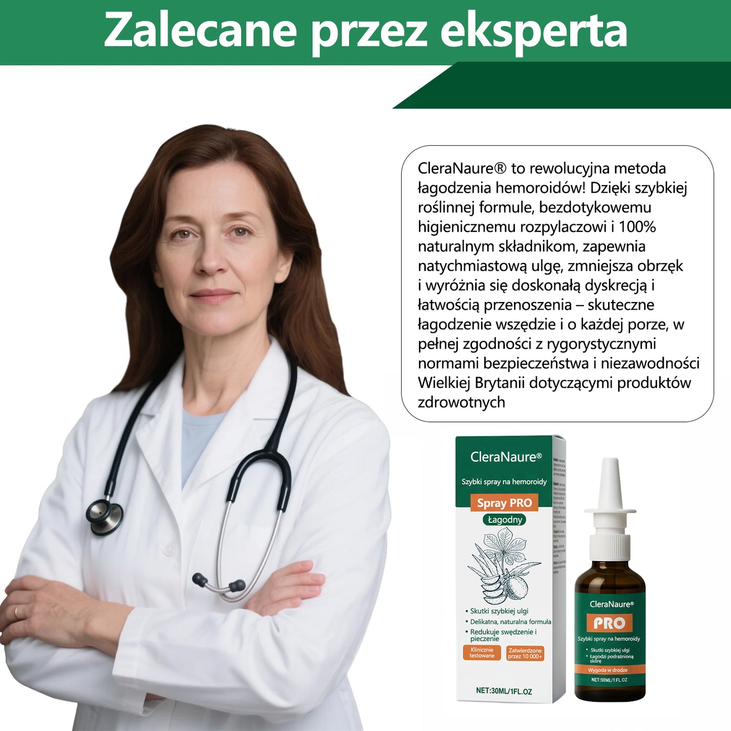 🎁 Oferta ograniczona czasowo | CleraNaure® Szybki Sprays Hemoroidalny PRO