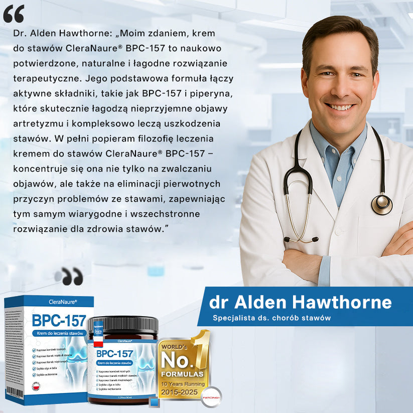 🥇 CleraNaure® BPC-157 Krem do Leczenia Stawów🦴 Leczy Artretyzm, Neuropatię, Reumatyzm, Urazy Sportowe i Więcej✨