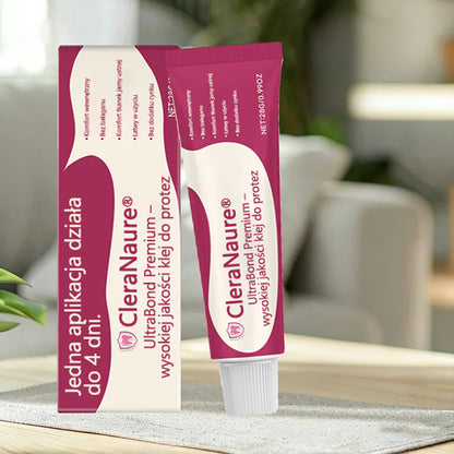 CleraNaure® UltraBond Premium Klej do protez dentystycznych 🔥 Klinicznie udowodniona przyczepność na 4 dni dla bezpiecznego, komfortowego i bezpiecznego klejenia protez bez cynku 🦷
