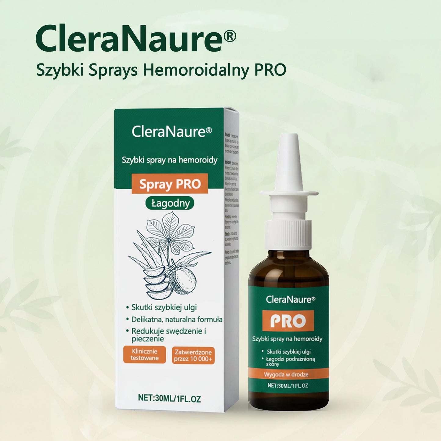 🎁 Oferta ograniczona czasowo | CleraNaure® Szybki Sprays Hemoroidalny PRO