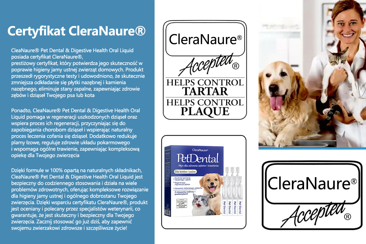 🫧[Oficjalny sklep] CleraNaure® Płyn do pielęgnacji jamy ustnej dla zdrowia zębów i trawienia zwierząt – Odświeża oddech, usuwa kamień nazębny, wspomaga regenerację dziąseł i stabilizuje zęby (dla kotów i psów) – Oszczędź 80% już dziś!