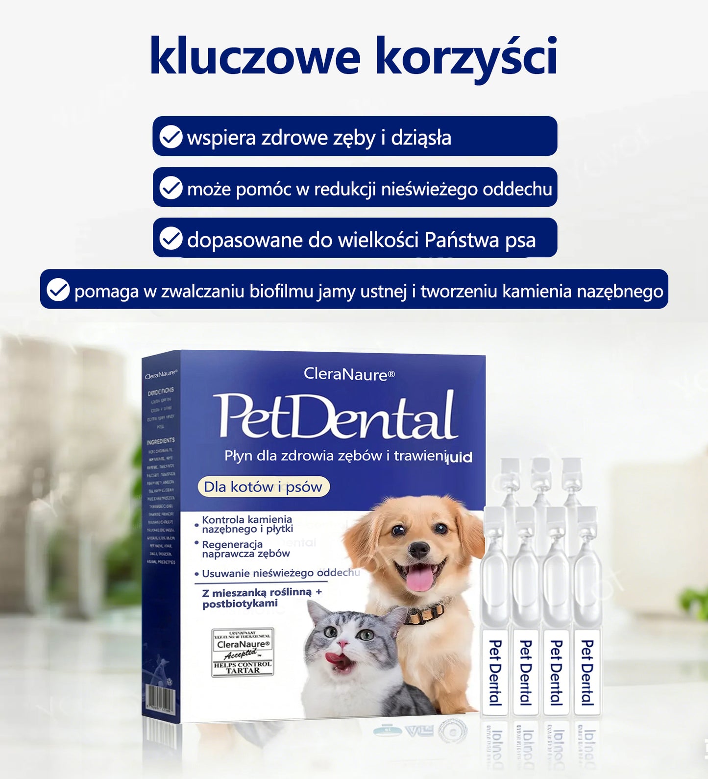🫧[Oficjalny sklep] CleraNaure® Płyn do pielęgnacji jamy ustnej dla zdrowia zębów i trawienia zwierząt – Odświeża oddech, usuwa kamień nazębny, wspomaga regenerację dziąseł i stabilizuje zęby (dla kotów i psów) – Oszczędź 80% już dziś!