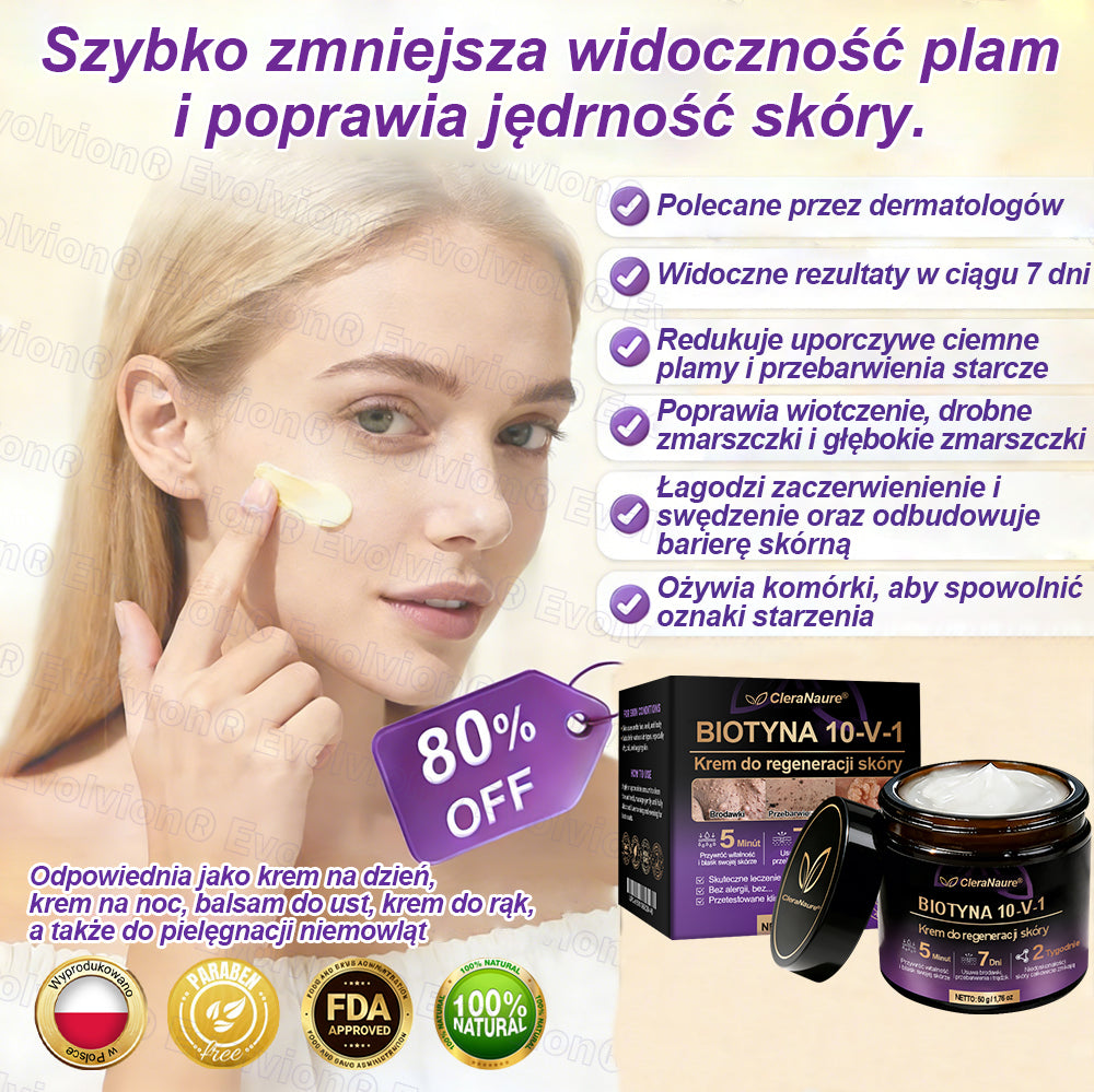 🥇CleraNaure® Krem do Skóry Biotyna 10-w-1 – Odbudowa i Regeneracja