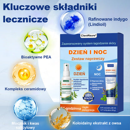 CleraNaure® Eczema Day & Night Repair System – 100% bezwsterydowy duet łagodzący dla intensywnego swędzenia, zaczerwienienia i uszkodzonej skóry (oferta)