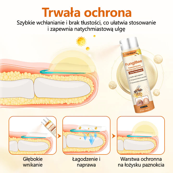 CleraNaure® FungiBee Zaawansowany Spray Naprawczy do Paznokci