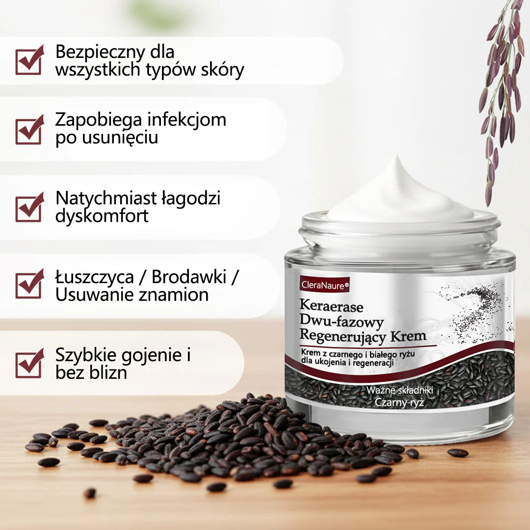 ⭐🏅 Oficjalny sklep CleraNaure® Keraerase Krem Odnowy o Podwójnym Działaniu - Krem z podwójnym działaniem do regeneracji skóry (wygładza wypukłe grudki i rozkłada głębokie nagromadzenie keratyny bez kwasów i podrażnień)