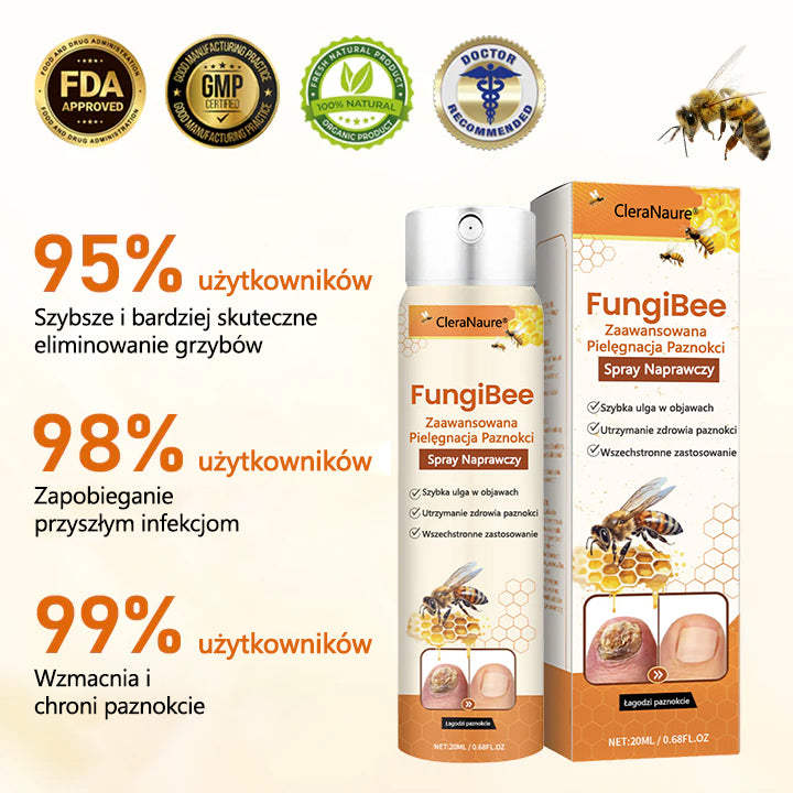 CleraNaure® FungiBee Zaawansowany Spray Naprawczy do Paznokci