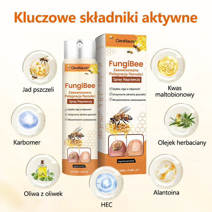 CleraNaure® FungiBee Zaawansowany Spray Naprawczy do Paznokci
