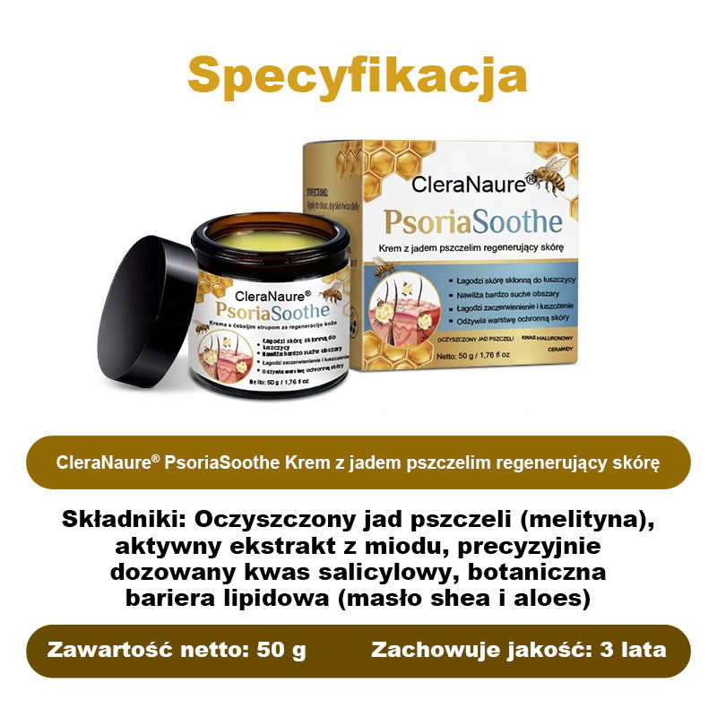 CleraNaure® PsoriaSoothe – Krem z jadem pszczelim przywracający zdrowie skórze