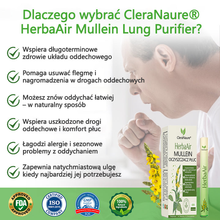 CleraNaure® HerbaAir Mullein Oczyszczacz Płuc