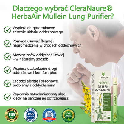 CleraNaure® HerbaAir Mullein Oczyszczacz Płuc