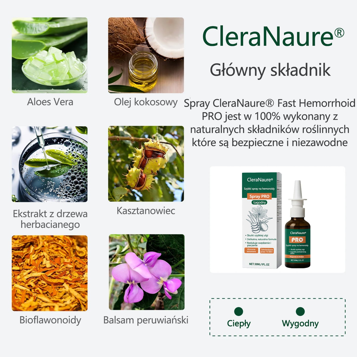 🎁 Oferta ograniczona czasowo | CleraNaure® Szybki Sprays Hemoroidalny PRO