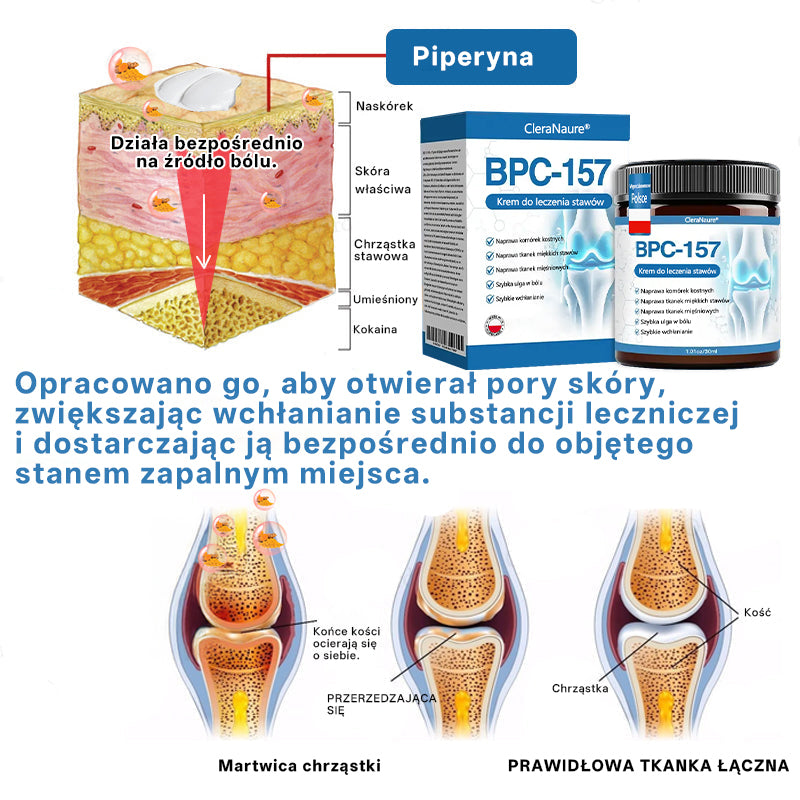 🥇 CleraNaure® BPC-157 Krem do Leczenia Stawów🦴 Leczy Artretyzm, Neuropatię, Reumatyzm, Urazy Sportowe i Więcej✨